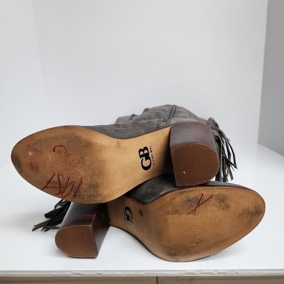 GIANNI BINI BACK DROP FRINGED LEATHER BOOT - Picture 5 of 7